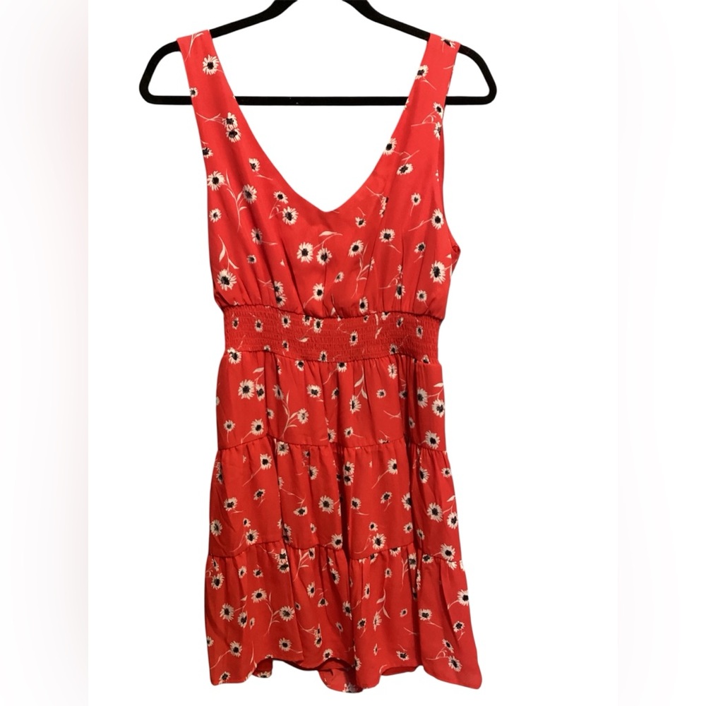 City studio Floral Red Sleeveless Dress